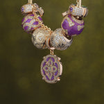 Sterling Silver Impressions Of Versailles Charms Bracelet Set With Enamel In 14K Gold Plated