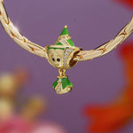 Green Fairy Godmother Tarnish-Resistant Silver Charm In 14K Gold Plated