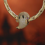 Luminous Adorable Phantom Tarnish-resistant Silver Charms With Enamel In 14K Gold Plated