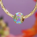 Wonderland Floral Butterfly Tarnish-Resistant Silver Charm In 14K Gold Plated