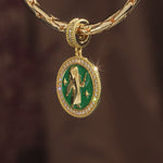 INFJ MBTI Personality Tarnish-Resistant Silver Dangle Charm With Enamel In 14K Gold Plated