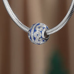 Sterling Silver Eternity Charms With Enamel In White Gold Plated