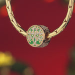 Tree of Life Tarnish-resistant Silver Charms With Enamel In 14K Gold Plated