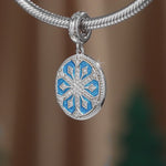 Sterling Silver Ice And Snow Magic Dangle Charms With Enamel In White Gold Plated