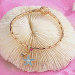 Dreamy Starfish Tarnish-resistant Silver Dangle Charms In 14K Gold Plated