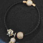Sea Penguin And Octopus Tarnish-resistant Silver Charms Bracelet Set In 14K Gold Plated