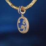 Blue Ocean Waves Tarnish-resistant Silver Dangle Charms With Enamel In 14K Gold Plated