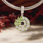 Floral HarmonyTarnish-resistant Silver Dangle Charms In White Gold Plated