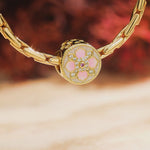 Petal Perfection Tarnish-resistant Silver Charms With Enamel In 14K Gold Plated