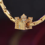 Enigmatic Castle Tarnish-resistant Silver Charms In 14K Gold Plated