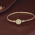 Sterling Silver Christmas Tree Bamboo Chain Bracelet With Enamel In 14K Gold Plated