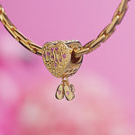 Love-Filled Hearts Tarnish-resistant Silver Dangle Charms In 14K Gold Plated