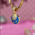 Blue Lagoon Seashell Tarnish-Resistant Silver Dangle Charm In 14K Gold Plated