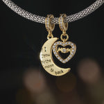 Moon & Love To Mom Tarnish-resistant Silver Charms In 14K Gold Plated