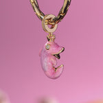 Glowing Dolphin Tarnish-resistant Silver Dangle Charms With Enamel In 14K Gold Plated