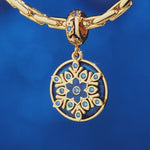 Blue Ice And Snow Magic Tarnish-resistant Silver Dangle Charms With Enamel In 14K Gold Plated