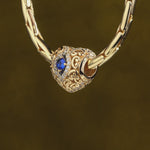 Heart of Grace September Birthstone Tarnish-resistant Silver Charms With Enamel In 14K Gold Plated