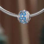 Frosted Azure Tarnish-resistant Silver Charms In White Gold Plated