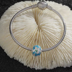 Coconut Tree Tarnish-resistant Silver Charms With Enamel In White Gold Plated