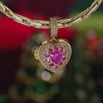 Harmony Heart Tarnish-resistant Silver Dangle Charms In 14K Gold Plated