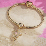 Heartfelt Turtle Tarnish-resistant Silver Dangle Charms With Enamel In 14K Gold Plated