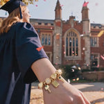 Cherished Moments Tarnish-Resistant Silver Charms Bracelet Set In 14K Gold Plated (Includes bracelet and all charms shown)