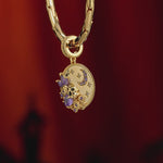 Haunted Moonlit Tarnish-resistant Silver Dangle Charms In 14K Gold Plated