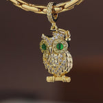 Happy Graduation Owl Tarnish-resistant Silver Charms In 14K Gold Plated