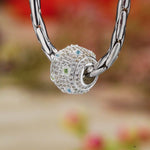 Carved Flower Shine Tarnish-resistant Silver Charms In White Gold Plated