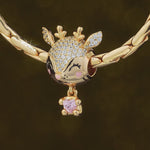 Baby Reindeer Tarnish-resistant Silver Animal Charms With Enamel In 14K Gold Plated - Heartful Hugs Collection