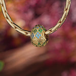 Easter Verdant Filigree Tarnish-resistant Silver Egg Charms In 14K Gold Plated