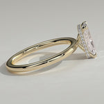 2ct Radiant Lab-Grown Diamond Ring with Wraparound Hidden Halo Claw Setting Tarnish-resistant Silver In 14K Gold Plated (Includes IGI Certification from International Gemological Institute)