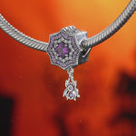 Sterling Silver Purple Web Crawler Dangle Charms In Blackened 925 Sterling Silver