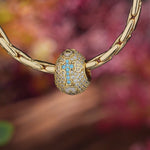 Easter Regal Enamel Lace Tarnish-resistant Silver Dangle Charms In 14K Gold Plated