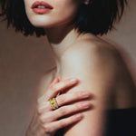 Solara Splendor Asscher Cut Fancy Vivid Yellow Lab-Certified Yellow Sapphire - Pave Classic Engagement Ring 14K Yellow Gold Plated (Includes GRC Certification from Gemstone Research Center)