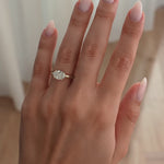 2ct Oval Lab-Grown Diamond East-West Claw Solitaire with Raised Basket Gallery Engagement Ring in Solid 14K Yellow Gold (Includes IGI Certification from International Gemological Institute)