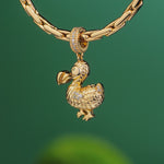 Dodo Tarnish-resistant Silver Animal Dangle Charms In 14K Gold Plated