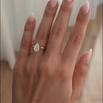 2ct Pear Lab-Grown Diamond Solitaire Ring with Claw Setting Tarnish-resistant Silver In 14K Gold Plated (Includes IGI Certification from International Gemological Institute)