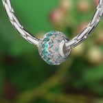 Radiant Emerald Festivity Tarnish-resistant Silver Charms In White Gold Plated