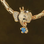 Elephant Queen Tarnish-resistant Silver Animal Charms In 14K Gold Plated - Heartful Hugs Collection