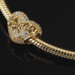 Family Tarnish-resistant Silver Heart Charms In 14K Gold Plated