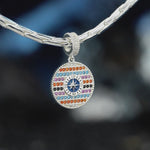 Ocean Mermaid Sea Glow Pavé Gemstone Dangle Charm in Tarnish-Resistant Silver with White Gold Plating