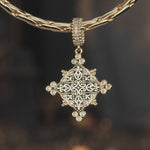 XL Size Light of Glory Tarnish-resistant Silver Dangle Charms With Enamel In 14K Gold Plated For Men