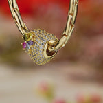 Love Heart Kaleidoscope Tarnish-resistant Silver Charms In 14K Gold Plated