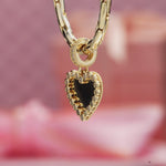 Personalized Heart Dangle Charms Pendant In 14K Gold Plated — Choose Your Design and Add Your Personal Message