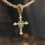 XL Size The Eye of God Tarnish-resistant Silver Dangle Charms With Enamel In 14K Gold Plated For Men