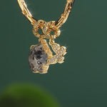 Rhino Guardian Tarnish-resistant Silver Dangle Charms with Crystal from Swarovski In 14K Gold Plated