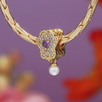 Wonderland Heart Mirror Tarnish-Resistant Silver Charm In 14K Gold Plated