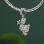 Dodo Tarnish-resistant Silver Animal Dangle Charms In White Gold Plated