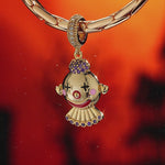 Harlequin's Haunt Tarnish-resistant Silver Dangle Charms With Enamel In 14K Gold Plated